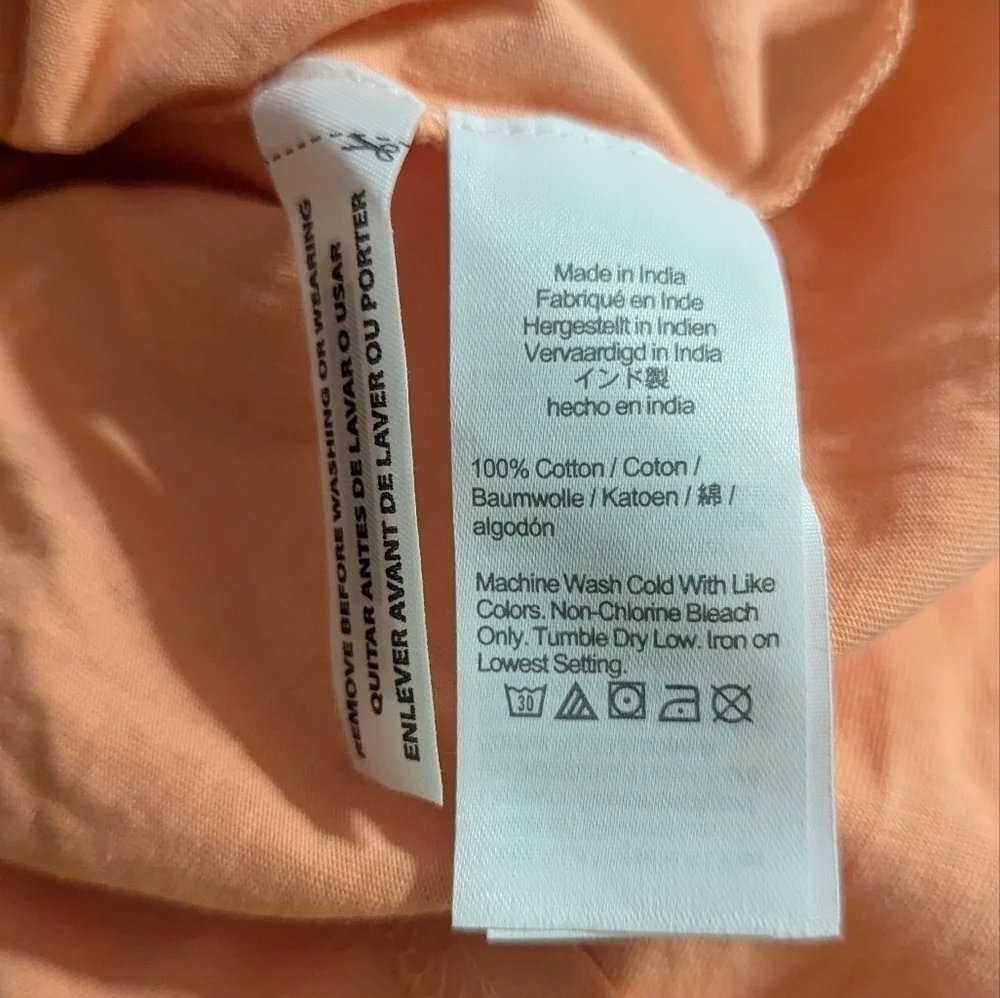 New J. Crew Womens Medium Top Tie Back Shirt Orange Blouse